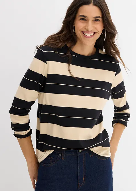 Maglia a maniche lunghe in cotone pesante, bonprix