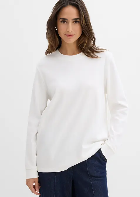 Maglia a maniche lunghe in puro cotone biologico pesante, bonprix