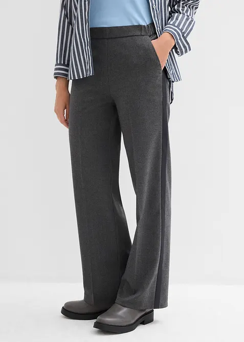Pantaloni larghi in simil lana, bonprix