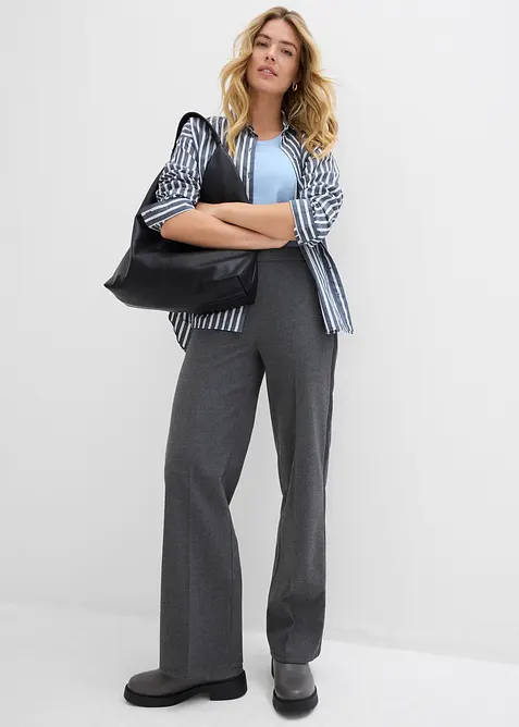 Pantaloni larghi in simil lana, bonprix