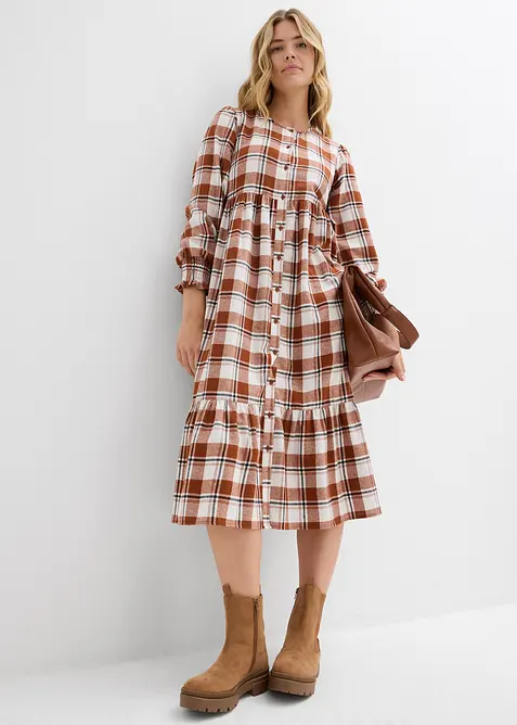 Abito midi in flanella, bonprix