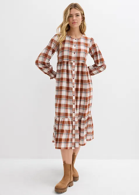 Abito midi in flanella, bonprix