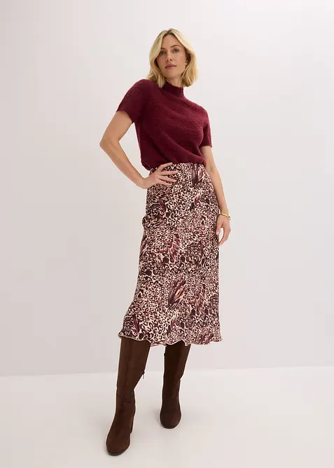 Gonna di satin operato, bonprix