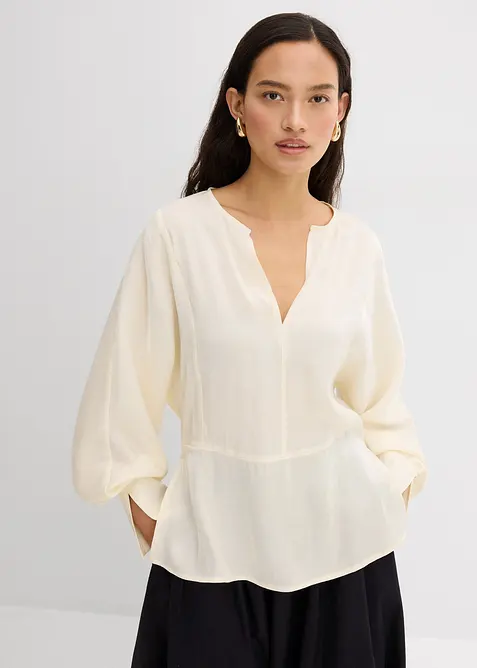 Blusa leggermente lucida in misto viscosa, bonprix
