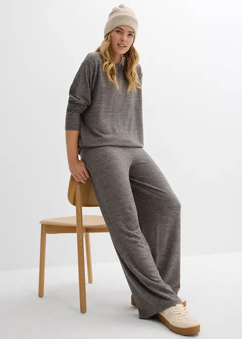 Pantaloni a palazzo in similmaglia, bonprix