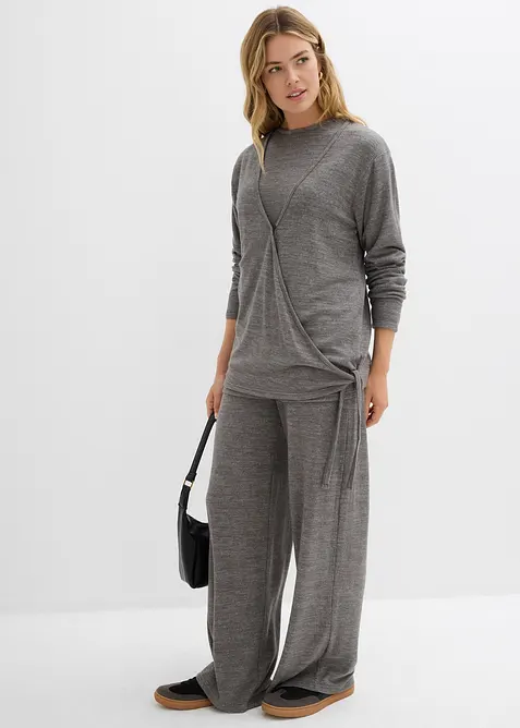 Cardigan incrociato effetto maglia, bonprix