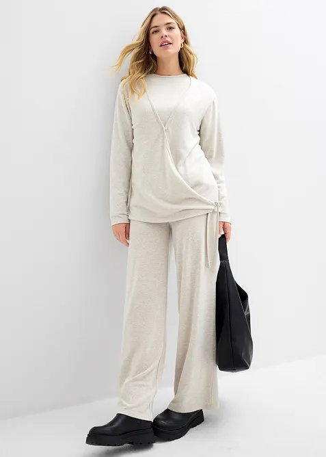 Cardigan incrociato effetto maglia, bonprix