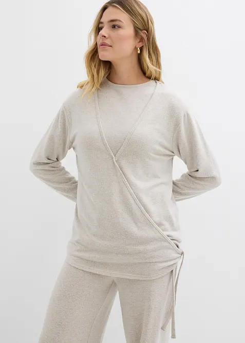 Cardigan incrociato effetto maglia, bonprix