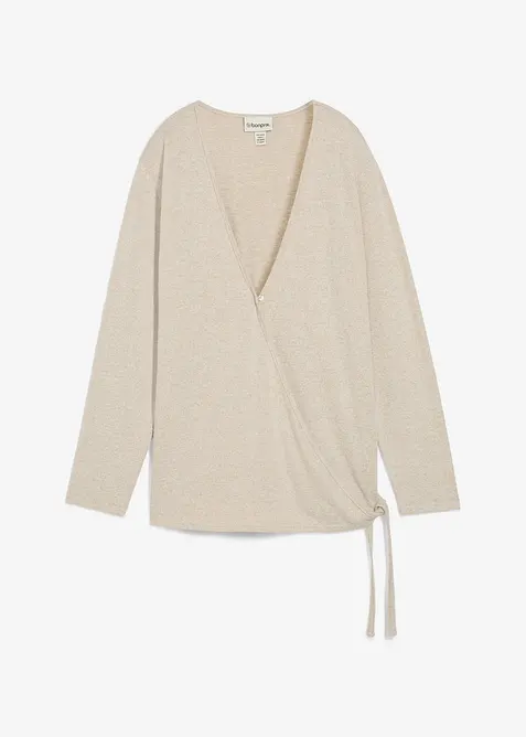 Cardigan incrociato effetto maglia, bonprix