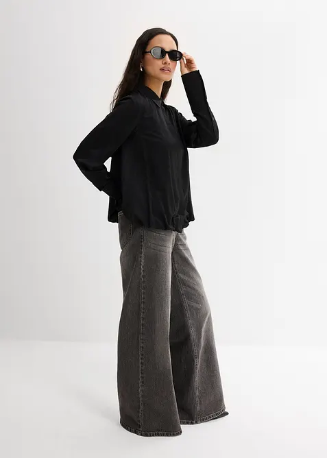 Blusa in satin di misto viscosa, bonprix