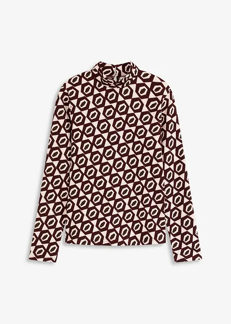Maglia con colletto alto in tessuto strutturato, bonprix