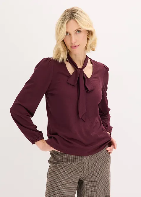 Maglia strutturata con fiocco staccabile, bonprix