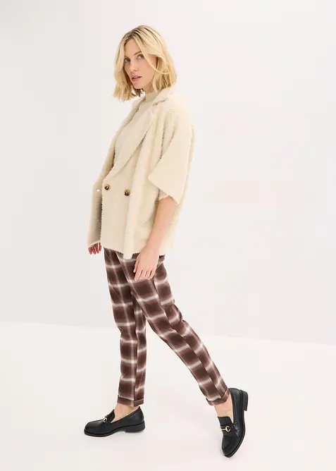 Pantaloni a quadri con risvolto, bonprix