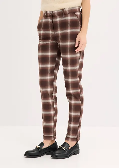 Pantaloni a quadri con risvolto, bonprix