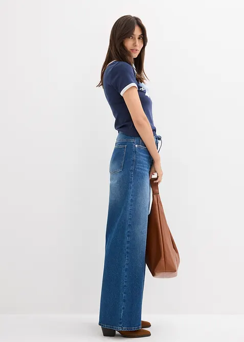 Jeans wide leg, vita alta, bonprix