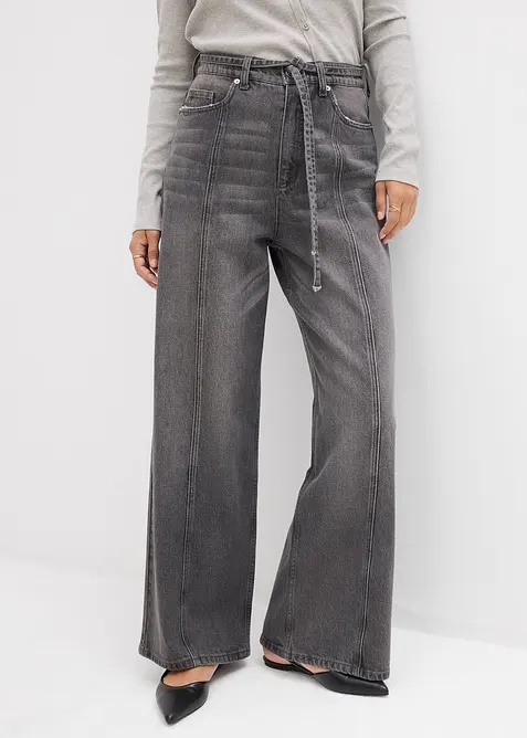 Jeans wide leg, vita alta, bonprix