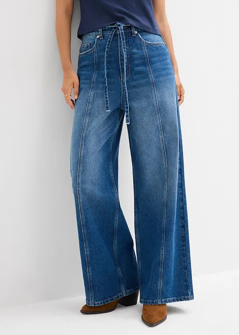 Jeans wide leg, vita alta, bonprix