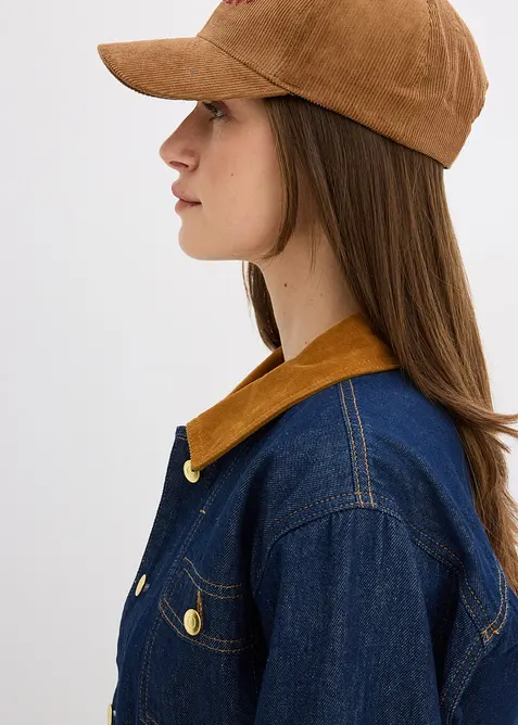 Giacca di jeans con colletto in velluto, bonprix