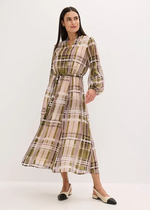 Abito in chiffon con cintura da annodare, bonprix