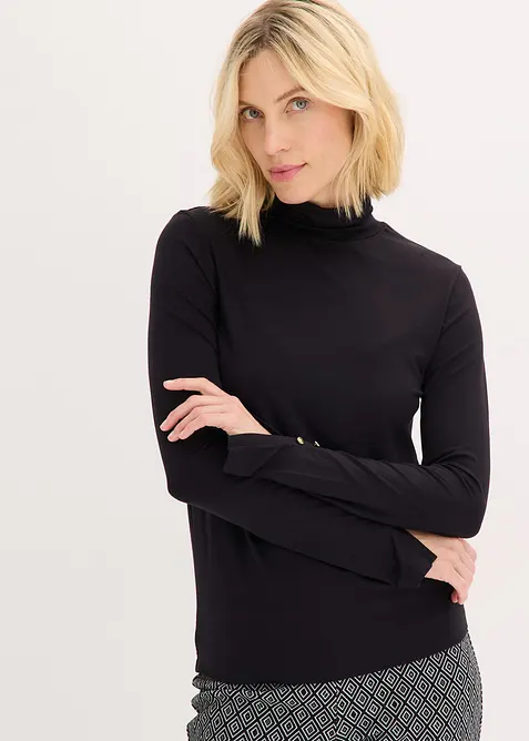 Maglia dolcevita con bottoni decorativi, bonprix