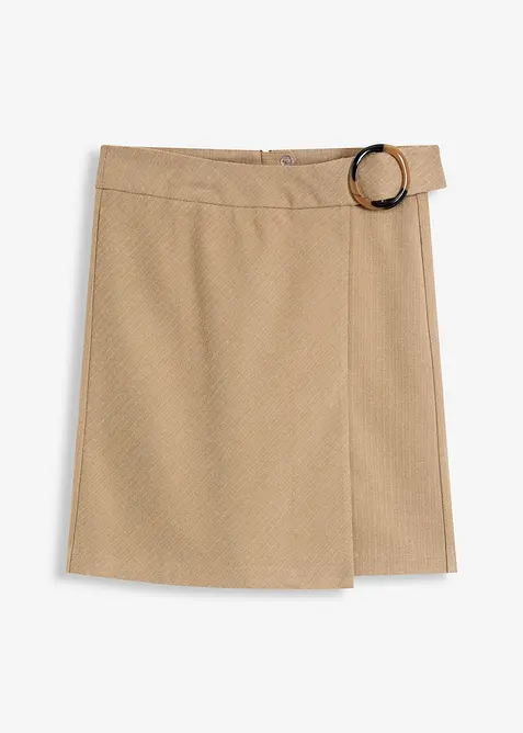 Gonna con effetto incrociato e motivo spigato, bonprix