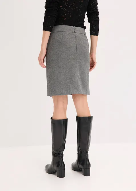 Gonna con effetto incrociato e motivo spigato, bonprix