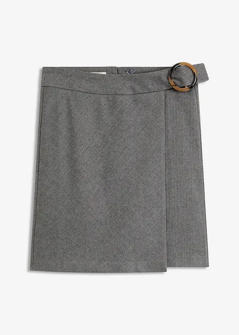 Gonna con effetto incrociato e motivo spigato, bonprix