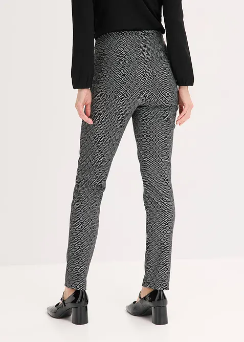 Pantaloni jacquard con elastico in vita e fibbia, bonprix