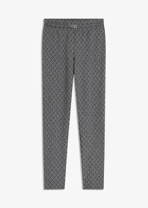 Pantaloni jacquard con elastico in vita e fibbia, bonprix