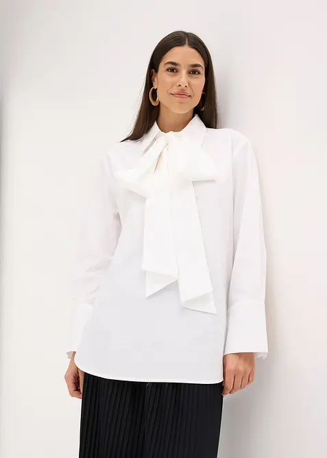 Camicetta con fiocco in puro cotone, bonprix