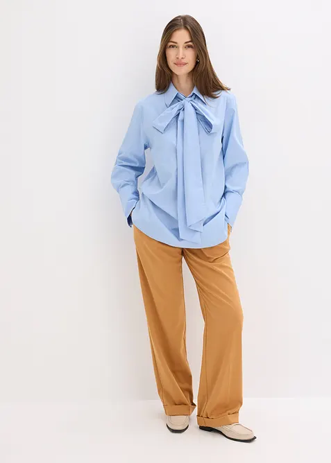 Camicetta con fiocco in puro cotone, bonprix