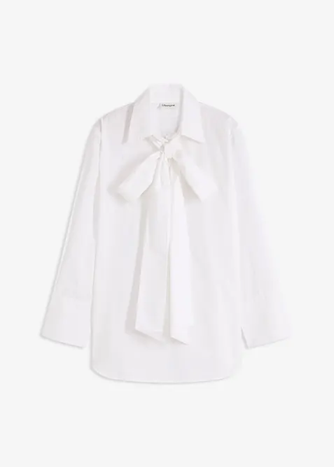 Camicetta con fiocco in puro cotone, bonprix