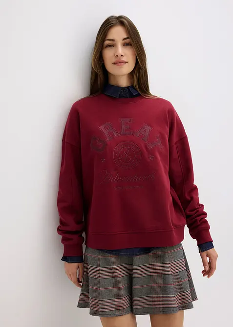 Felpa oversize in puro cotone, bonprix