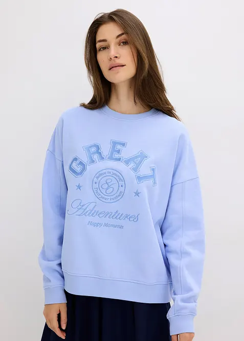 Felpa oversize in puro cotone, bonprix