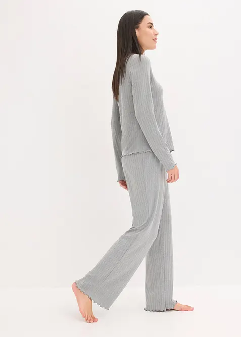 Tuta da casa loungewear in jersey pointelle morbido, bonprix