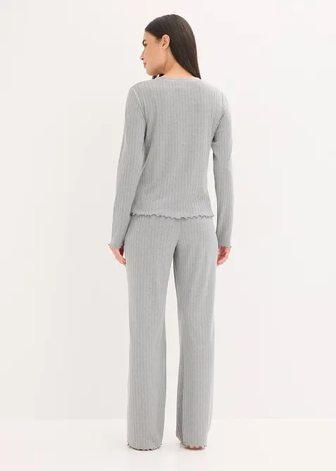 Tuta da casa loungewear in jersey pointelle morbido, bonprix