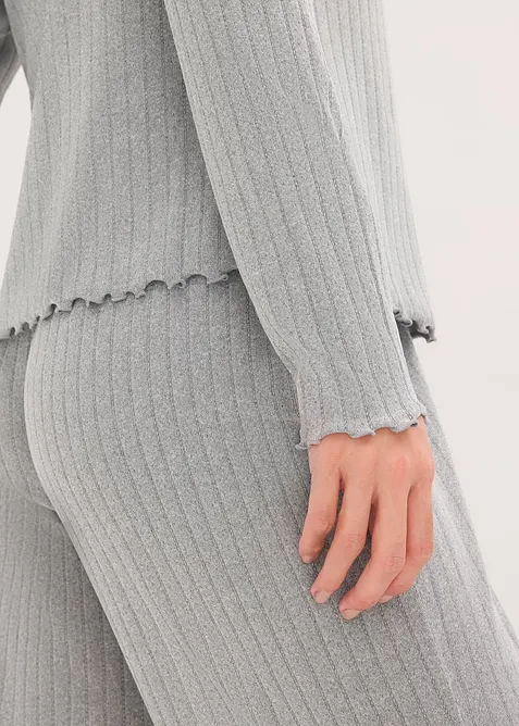 Tuta da casa loungewear in jersey pointelle morbido, bonprix