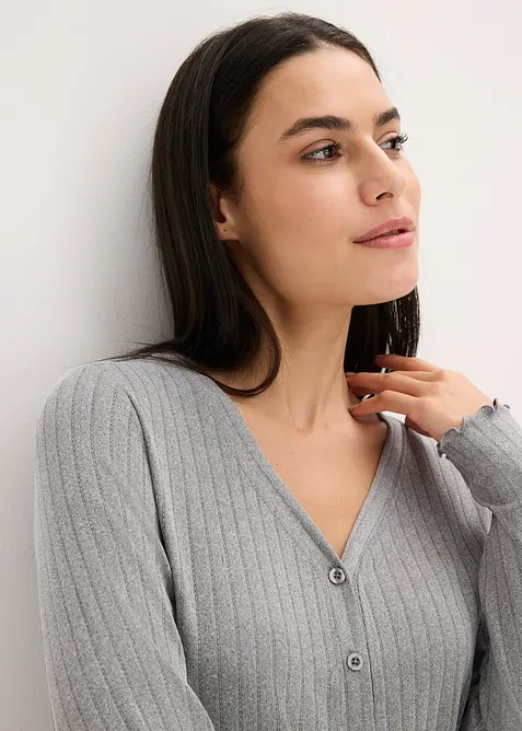 Tuta da casa loungewear in jersey pointelle morbido, bonprix