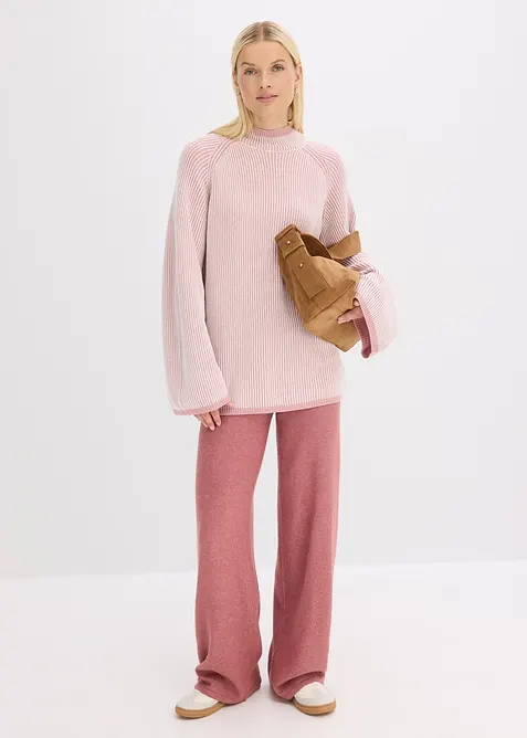 Maglione oversize con collo dritto, bonprix