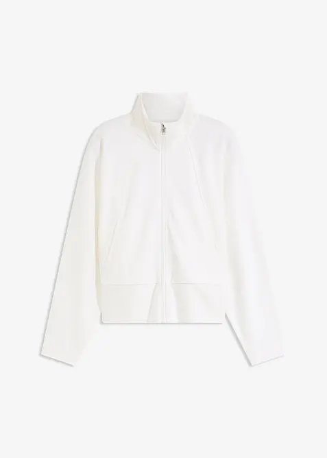 Felpa con zip in morbido Punto di Roma, bonprix