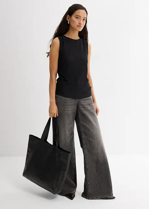 Top in crinkle operato, bonprix