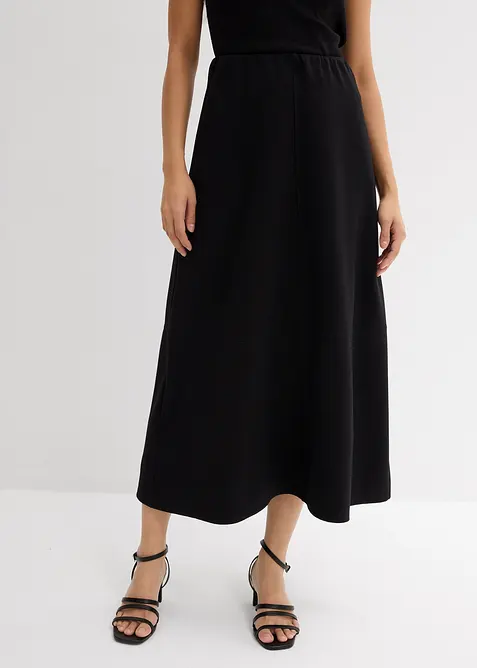 Gonna midi in morbido punto di Roma, bonprix