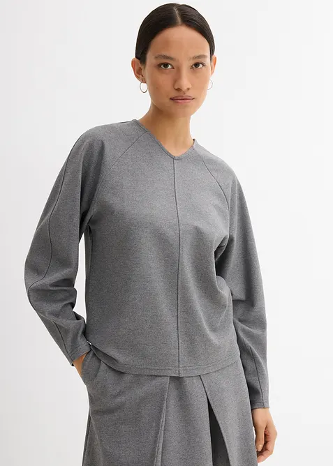 Maglia a maniche lunghe in morbido punto di Roma, bonprix