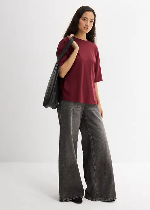 T-shirt ampia in misto cotone, bonprix