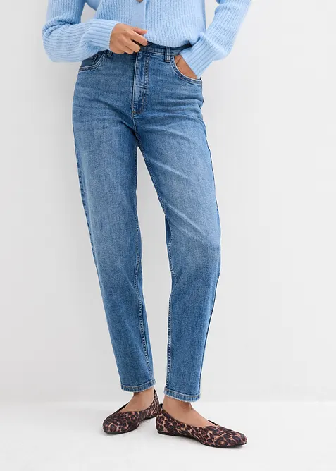 Mom jeans cropped, vita alta, bonprix