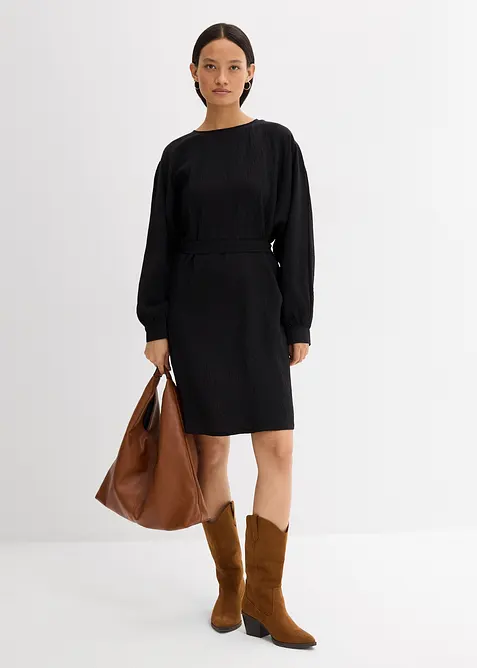 Miniabito strutturato in misto viscosa, bonprix