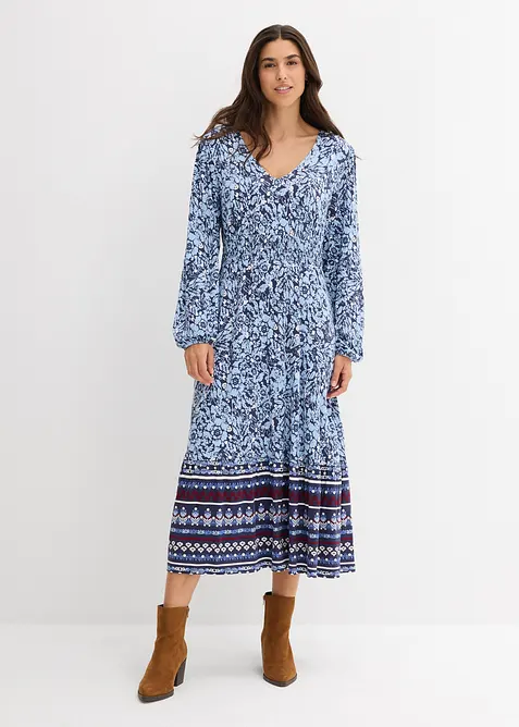 Abito lungo in morbido misto viscosa ed elastan, bonprix