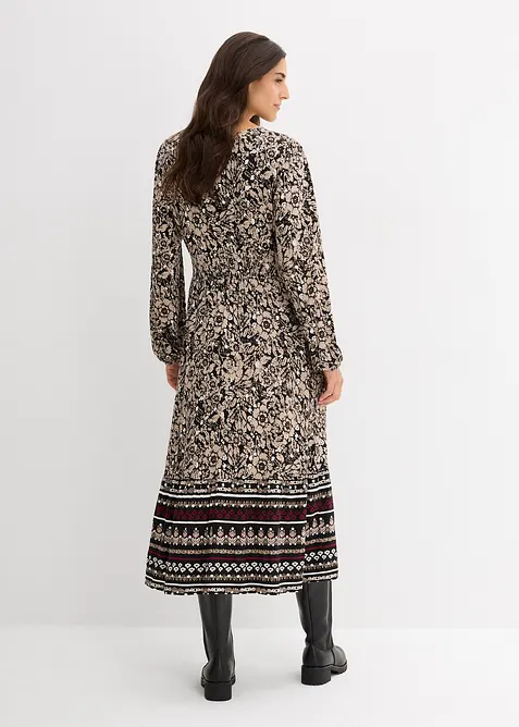 Abito lungo in morbido misto viscosa ed elastan, bonprix