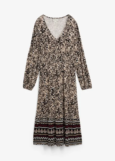 Abito lungo in morbido misto viscosa ed elastan, bonprix