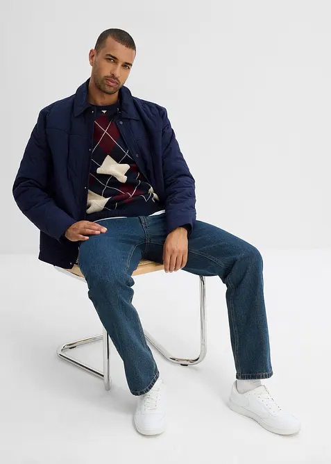 Maglione in puro cotone con motivo a losanghe, bonprix